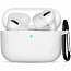 Чехол силиконовый для AirPods Pro 2 белый с карабином - фото 4
