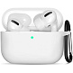 Чехол силиконовый для AirPods Pro 2 белый с карабином