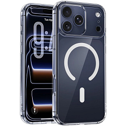 Чехол-накладка Hoco для iPhone 17 Pro Max 6.9 силиконовая прозрачная с MagSafe - фото 1