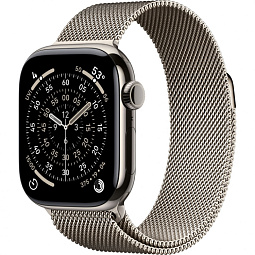 Apple Watch Series 11 46mm GPS + Cellular Titanium Case with Milanese Loop M/L, Natural - фото 1