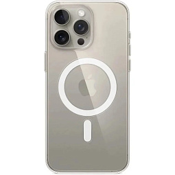 Чехол-накладка Hoco для iPhone 15 Pro силиконовая прозрачная с MagSafe - фото 1