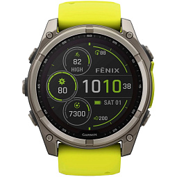 Умные часы Garmin FENIX 8 51mm Solar Sapphire Titanium Yellow (010-02907-21) - фото 2