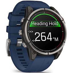 Умные часы Garmin Quatix 8 47mm AMOLED Sapphire, титановые с синим ремешком, (010-02904-51) - фото 3