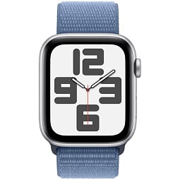 Apple Watch SE 2023 GPS 40mm Aluminum Case with Sport Loop, Silver/Winter Blue (Серебристый/зимний синий), MRE33 - фото 2