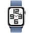 Apple Watch SE 2023 GPS 40mm Aluminum Case with Sport Loop, Silver/Winter Blue (Серебристый/зимний синий), MRE33 - фото 9