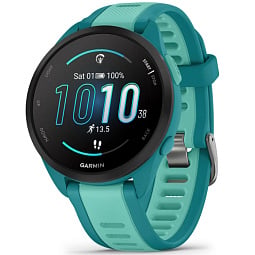 Умные часы Garmin Forerunner 165 Music, зеленый c бирюзовым ремешком (010-02863-32) - фото 1