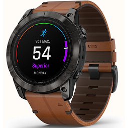 Умные часы Garmin EPIX PRO (Gen 2) Sapphire Edition 51 мм, Sapphire Grey Chestnut Leather Band (010-02804-30) - фото 9