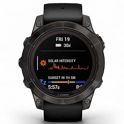Умные часы Garmin FENIX 7 PRO Sapphire Solar, титановый с черным ремешком (010-02777-11/10) - фото 2