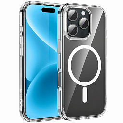 Чехол-накладка Hoco для iPhone 16 Pro Max 6.9 силиконовая прозрачная с MagSafe - фото 3