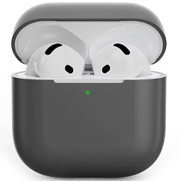 Чехол для AirPods 4 силиконовый темно-серый - фото 1