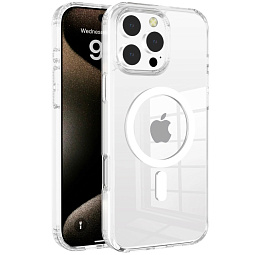 Чехол-накладка Hoco для iPhone 16 Pro Max 6.9 силиконовая прозрачная с MagSafe - фото 1