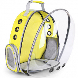 Рюкзак-переноска для животных с панорамным видом, желтая - фото 4