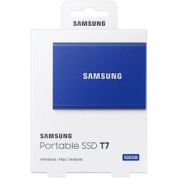 500 ГБ Внешний SSD Samsung T7, USB 3.2 Gen 2 Type-C, синий - фото 5