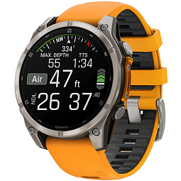 Умные часы Garmin FENIX 8 47mm Amoled Sapphire Titanium Spark Orange (010-02904-11) - фото 5