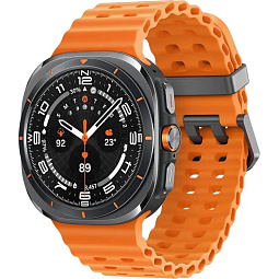 Умные часы Samsung Galaxy Watch Ultra 2025 47mm LTE Titanium Gray Orange Band, оранжевый/черный - фото 1