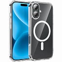 Фото - Чехол-накладка Hoco для iPhone 16 силиконовая прозрачная с MagSafe