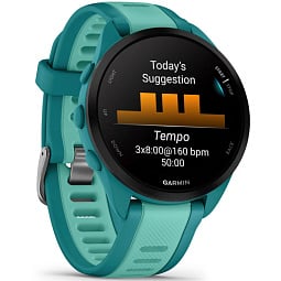 Умные часы Garmin Forerunner 165 Music, зеленый c бирюзовым ремешком (010-02863-32) - фото 3
