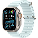 Apple Watch Ultra 2 (2024) 49mm Natural Titanium Case with Ice Blue Ocean Band