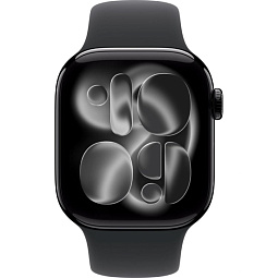 Apple Watch Series 11 42mm GPS Aluminum Case with Sport Band M/L, Jet Black/Black, MEQU4LW/A - фото 2