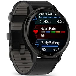 Умные часы Garmin Venu 3 Stainless Steel Bezel with Black Case Black Leather Strap + Silicone Band (010-02784-52) - фото 4