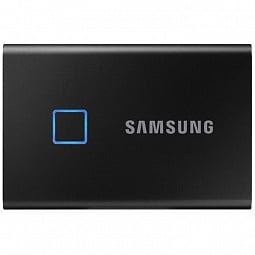 1 ТБ Внешний SSD Samsung T7 Touch, USB 3.2 Gen 2 Type-C, черный (MU-PC1T0K/WW) - фото 1