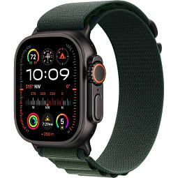 Apple Watch Ultra 2 (2024) 49mm Black Titanium Case with Dark Green Alpine Loop L, MX4T3 - фото 1