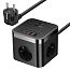 Быстрое настольное зарядное устройство 7 в 1: 3-Розетки+2U+2C 30W Baseus PowerCombo Cube Power Strip, длина кабеля 1.5 м EU (E00066400117-00) - фото 11