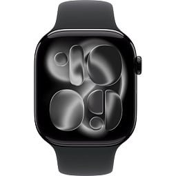 Apple Watch Series 11 46mm GPS Aluminum Case with Sport Band S/M, Jet Black/Black, MEUW4LW/A - фото 2
