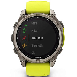 Умные часы Garmin Fenix 8 47mm SOLAR Sapphire Titanium with Amp Yellow/Graphite Silicone Band (010-02906-20) - фото 4