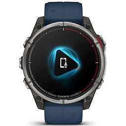 Умные часы Garmin Quatix 8 47mm AMOLED Sapphire, титановые с синим ремешком, (010-02904-51) - фото 9