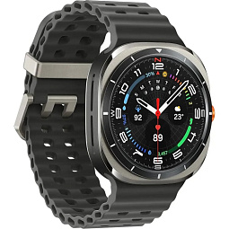 Умные часы Samsung Galaxy Watch Ultra 2025 47mm LTE Titanium Silver Gray Band, черный/серый - фото 3