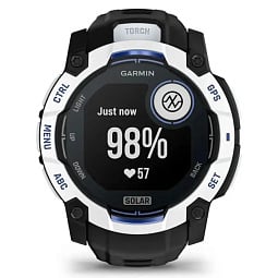 Умные часы Garmin INSTINCT 3 50mm SOLAR Whitestone with Black/Bolt Blue Band (010-02935-03) - фото 2