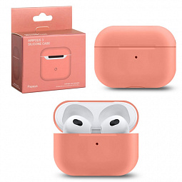 Чехол для AirPods 3 силиконовый ультра-тонкий Papaya (Персиковый) - фото 2