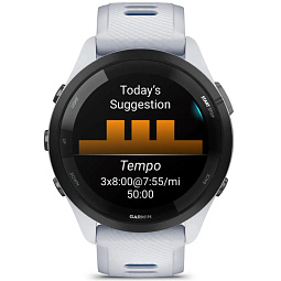 Умные часы Garmin Forerunner 265, с черным безелем и силиконовым белым ремешком (010-02810-11) - фото 4