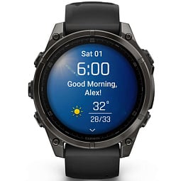 Умные часы Garmin Fenix 8 47 mm AMOLED Slate Gray with Black Silicone Band, серый (010-02904-00) - фото 9