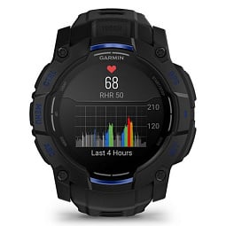 Умные часы Garmin INSTINCT 3 AMOLED 50mm Black with Black/Bolt Blue Band (010-03020-03) - фото 5