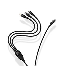 Кабель Baseus USB-А - Lightning/microUSB/USB-C 100W, 1.2 м, черный (P10320105221-00) - фото 2