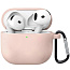 Чехол для AirPods 4 силиконовый бежевый с карабином - фото 2