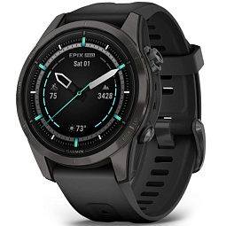 Умные часы Garmin EPIX PRO (Gen 2) Sapphire Edition 42 мм, титановый угольно-серый с черным ремешком (010-02802-15) - фото 1