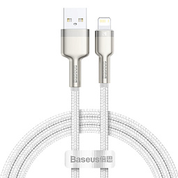 Кабель Baseus Cafule Series Metal Data Cable USB to IP 2.4A 1m, White - фото 1