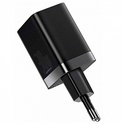 Сетевое зарядное устройство Baseus Super Si Pro Quick Charger USB + Type-C C+U 30W EU Black (CCSUPP-E01) - фото 1