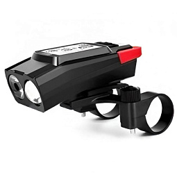 Велокомпьютер Bike Computer 3 in 1 double led lidht+bicycle tail light, красный - фото 1