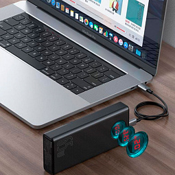 Внешний аккумулятор Baseus Amblight Power Bank PD3.0+QC3.0, 30000 mAh 65W max (PPLG-A01) Black - фото 5
