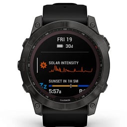 Умные часы Garmin FENIX 7X Sapphire Solar титановый угольно-серый DLC с силиконовым ремешком (010-02541-11) - фото 2