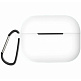 Чехол для AirPods 3 силиконовый белый с карабином