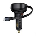 Фото Автомобильное зарядное устройство Baseus Built in Retractable Cable Usb Port Type-C Cable 60W CCTXP-UC P00057800111-00