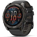 Умные часы Garmin FENIX 8 47mm Amoled Sapphire Carbon Gray DLC Titanium with Black/Pebble Gray Silicone Band (010-02904-29)