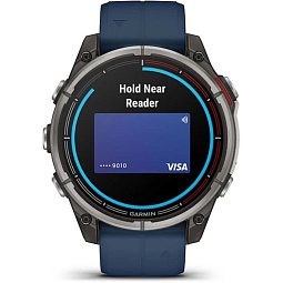 Умные часы Garmin Quatix 8 47mm AMOLED Sapphire, титановые с синим ремешком, (010-02904-51) - фото 7