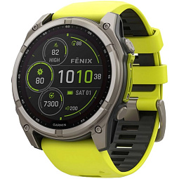 Умные часы Garmin Fenix 8 51mm Solar Sapphire Titanium with Yellow Graphite Silicone (010-02907-20) - фото 1