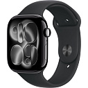 Фото Apple Watch Series 11 46mm GPS Aluminum Case with Sport Band S/M, Jet Black/Black, MEUW4